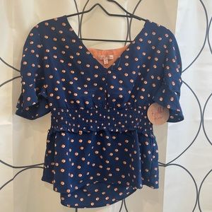 Brand new polka dot peplum